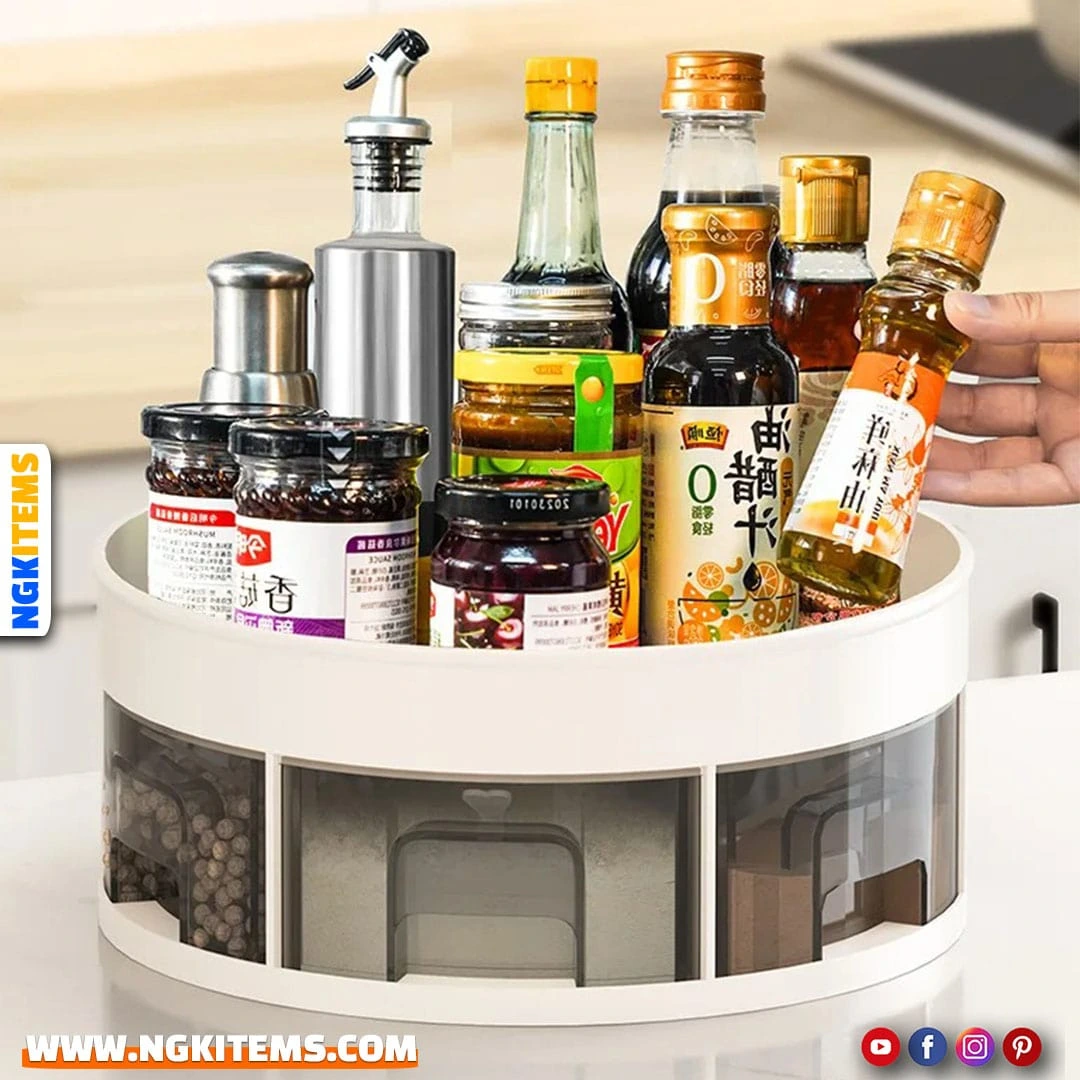 360 Degree Rotating Cabinet Organizer for Kitchen