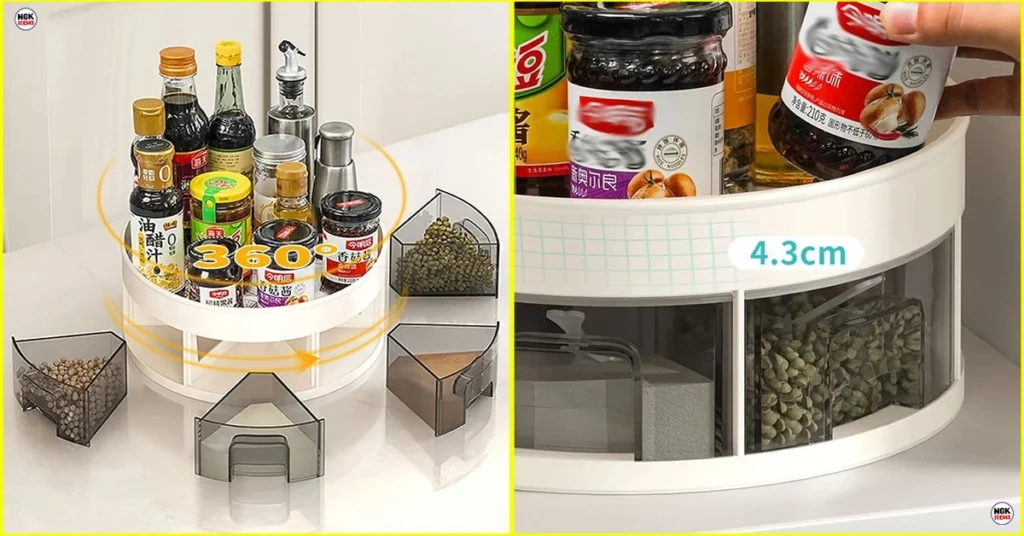 Rotating spice rack for kitchen