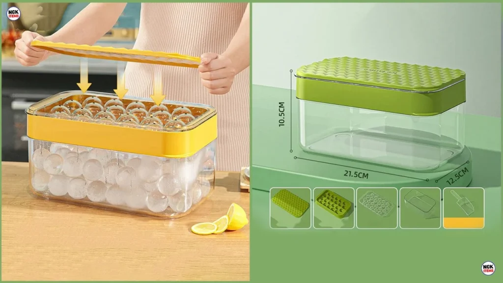 Ice cube tray with lid and bin