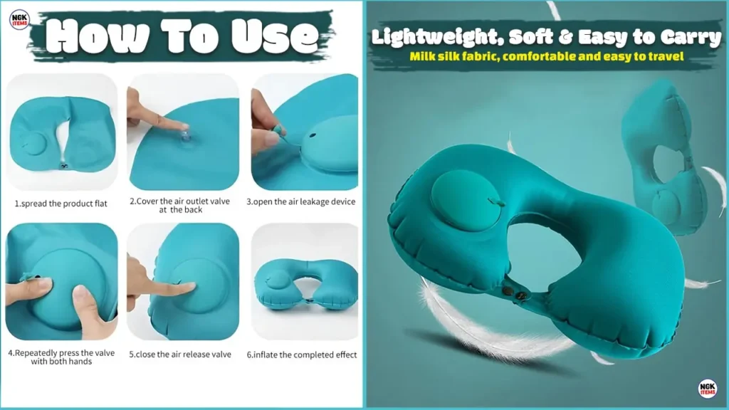 Inflatable neck pillow